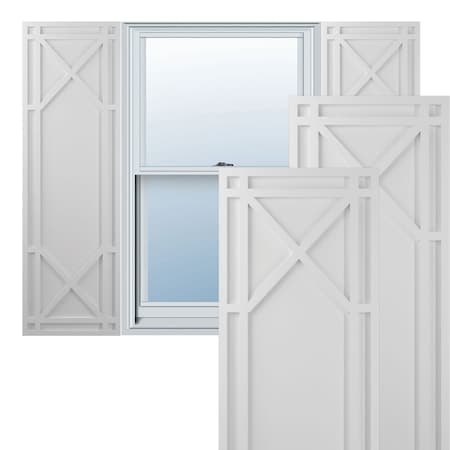 True Fit PVC Bungalow Fixed Mount Shutters, Primed, 15W X 73H